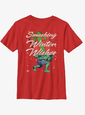 Marvel Hulk Smashing Winter Youth T-Shirt