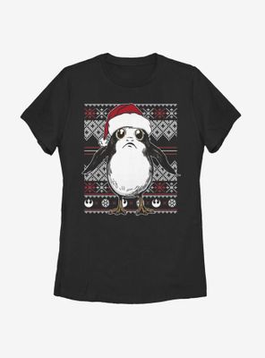 Star Wars Porg Christmas Pattern Womens T-Shirt