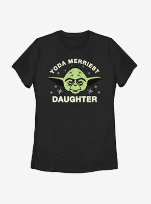 Star Wars Yoda Merriest Daughter Womens T-Shirt
