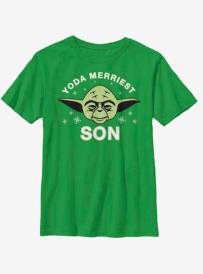Star Wars Yoda Merriest Son Youth T-Shirt