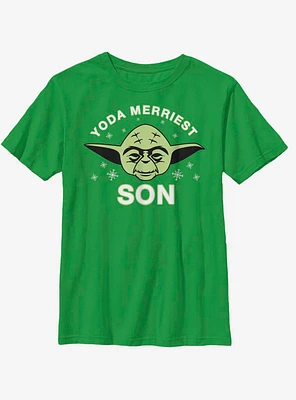 Star Wars Yoda Merriest Son Youth T-Shirt