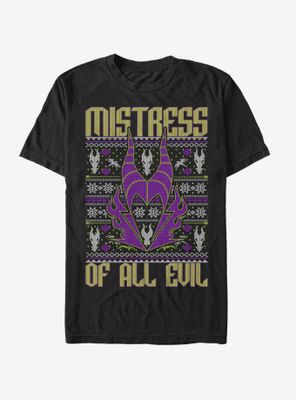Disney Maleficent Mistress Of All Evil Christmas Pattern T-Shirt