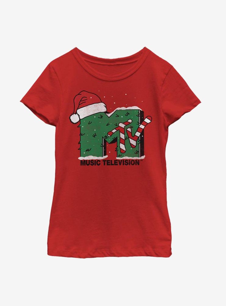 MTV Christmas Logo Youth Girls T-Shirt