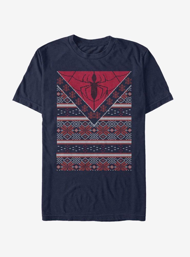 Marvel Spider-Man Spidey Logo Christmas Pattern T-Shirt