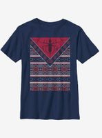 Marvel Spider-Man Spidey Logo Christmas Pattern Youth T-Shirt