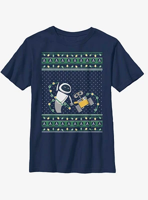 Disney Pixar Wall-E Eve Christmas Pattern Youth T-Shirt