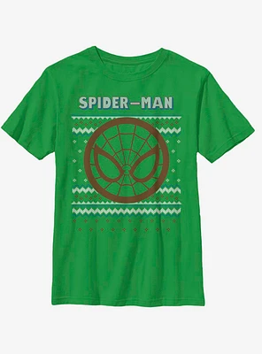 Marvel Spider-Man Spidey Christmas Pattern Youth T-Shirt