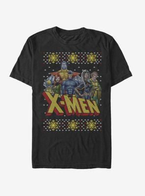 Marvel X-Men Group Christmas Pattern T-Shirt