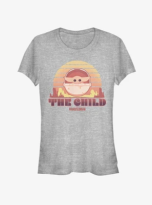 Star Wars The Mandalorian Child Sunset Girls T-Shirt
