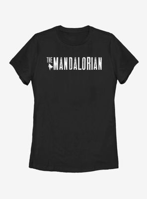 Star Wars The Mandalorian White Simplistic Logo Womens T-Shirt