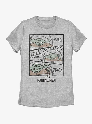 Star Wars The Mandalorian Child Doodle Panels Womens T-Shirt