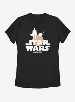 Star Wars The Mandalorian Child Duo Silhouette Womens T-Shirt