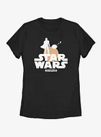 Star Wars The Mandalorian Child Duo Silhouette Womens T-Shirt