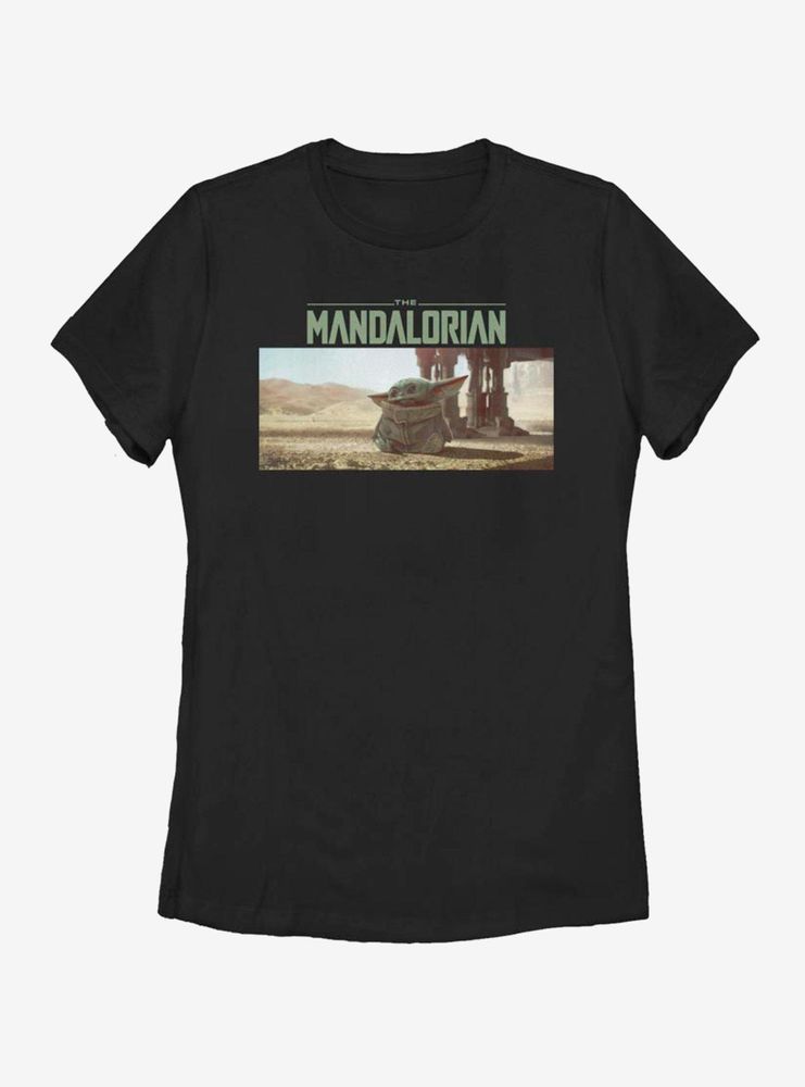 Star Wars The Mandalorian Child Looking Around Womens T-Shirt