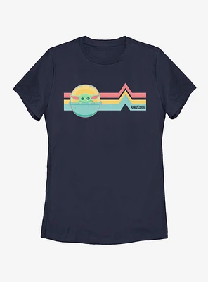 Star Wars The Mandalorian Child Rainbow Stripe Womens T-Shirt