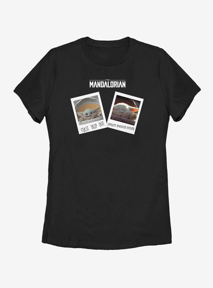 Star Wars The Mandalorian Child Travel Pics Womens T-Shirt