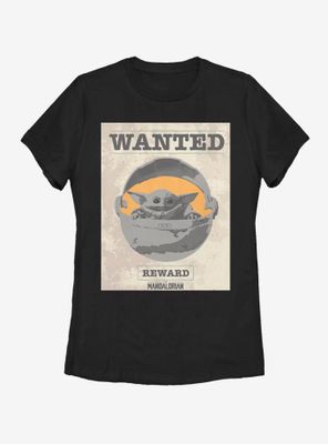 Star Wars The Mandalorian Child Wanted Poster Womens T-Shirt