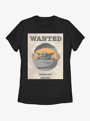 Star Wars The Mandalorian Child Wanted Poster Womens T-Shirt