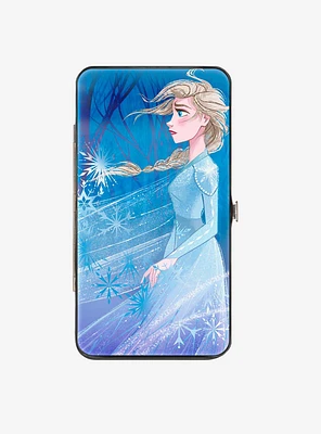 Disney Frozen 2 Elsa Swirling Snowflakes Pose Hinge Wallet