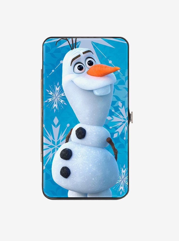 Disney Frozen 2 Olaf Smiling Pose Snowflakes Hinge Wallet
