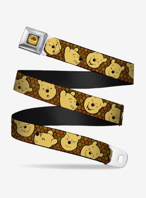 Disney Winnie The Pooh Expressions Honeycomb Youth Seatbelt Belt