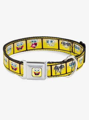 Spongebob Squarepants Expressions Filmstrip Dog Collar Seatbelt Buckle