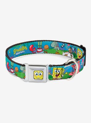 Spongebob Squarepants And Friends Logo Dog Collar Seatbelt Buckle