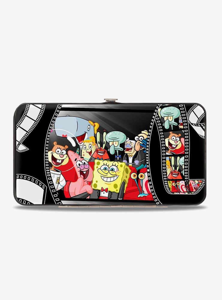 Spongebob Squarepants Group On Red Carpet Film Striped Hinge Wallet