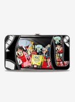 Spongebob Squarepants Group On Red Carpet Film Striped Hinge Wallet