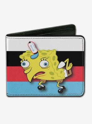 Spongebob Squarepants Mocking Pose Striped Bi-Fold Wallet