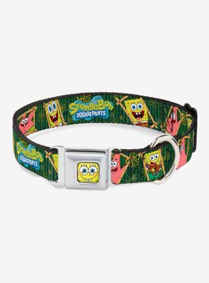 Spongebob Squarepants Patrick Starfish Bamboo Frames Logo Dog Collar Seatbelt Buckle