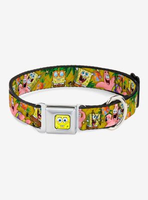 Spongebob Squarepants Patrick Starfish Poses Pineapple Dog Collar Seatbelt Buckle