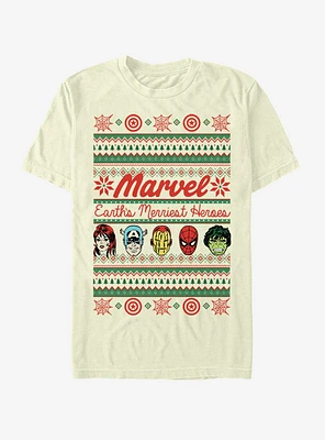 Marvel Avengers Merriest Heroes Ugly Christmas T-Shirt