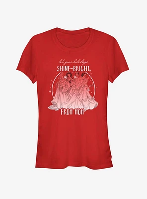Disney Princesses Shine Bright Mom Holiday Girls T-Shirt