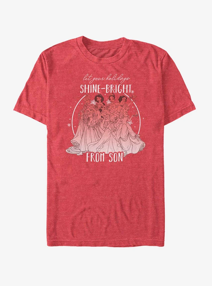 Disney Princesses Shine Bright Son Holiday T-Shirt