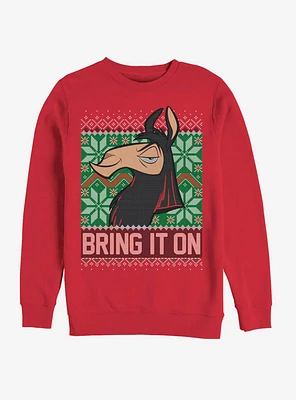 Disney Emperors New Groove Bring It Ugly Christmas Crew Sweatshirt