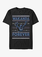 Marvel Black Panther Wakanda Forever Ugly Christmas T-Shirt