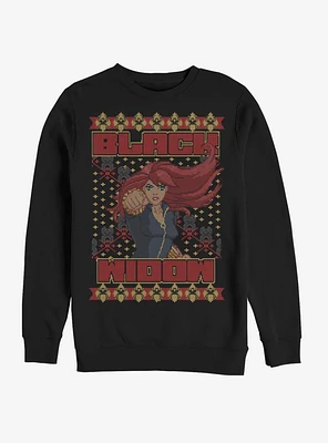 Marvel Black Widow Ugly Christmas Crew Sweatshirt