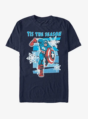 Marvel Captain America Tis The Season Snowflake T-Shirt