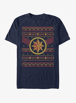 Captain Marvel Logo Ugly Christmas T-Shirt