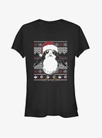 Star Wars Santa Porg Ugly Christmas Girls T-Shirt