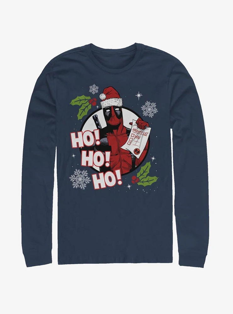 Marvel Deadpool Santa Naughty List Long-Sleve T-Shirt