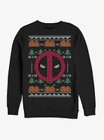 Marvel Deadpool Face Ugly Christmas Crew Sweatshirt