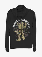 Marvel Guardins Of The Galaxy Jingle Groot Cowl Neck Long-Sleeve Girls Top