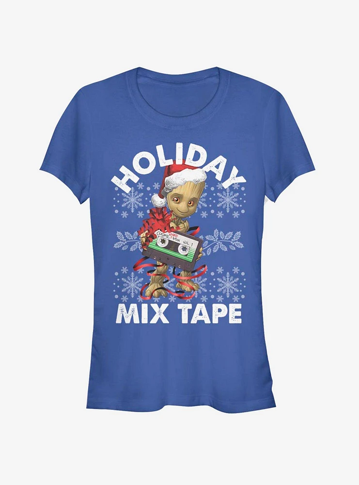 Marvel Guardians Of The Galaxy Groot Holiday Mix Tape Girls T-Shirt