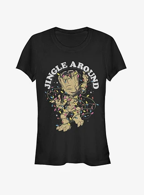 Marvel Guardins Of The Galaxy Jingle Groot Girls T-Shirt