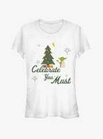 Star Wars Yoda Celebrate You Must Christmas Girls T-Shirt