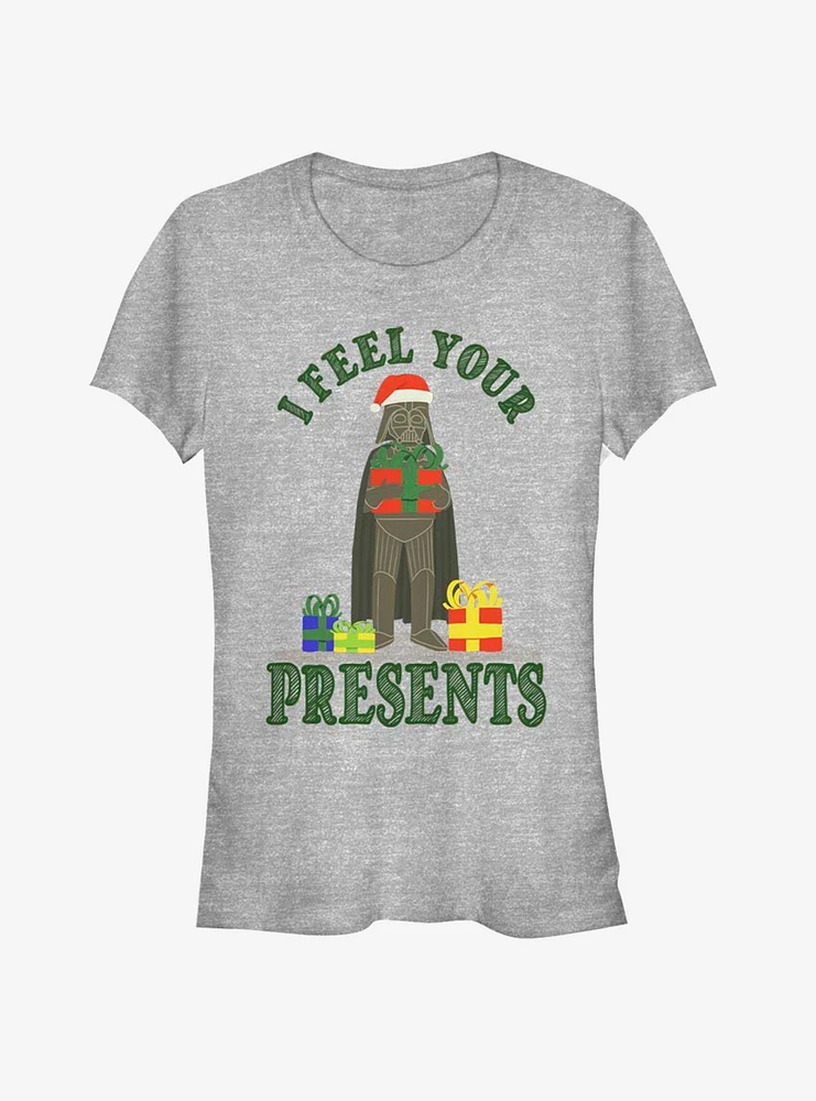 Star Wars Santa Vader Feel Your Presents Girls T-Shirt