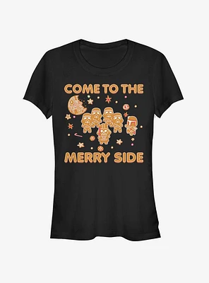Star Wars Gingerbread Come To The Merry Side Girls T-Shirt