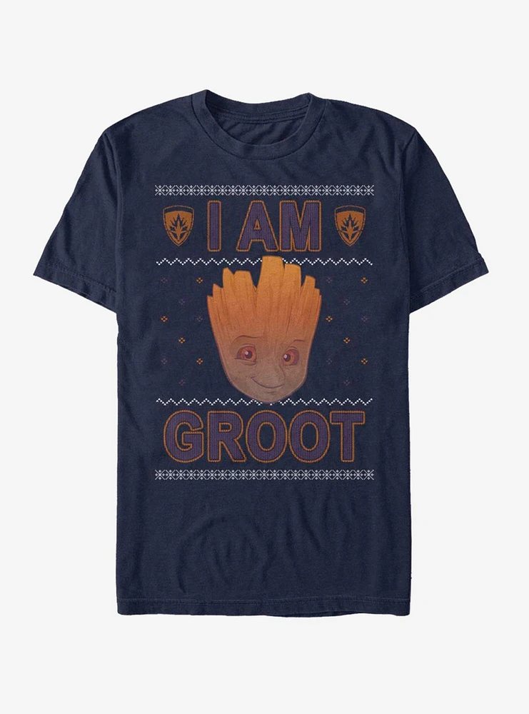 Marvel Guardians of The Galaxy I Am Groot Ugly Christmas T-Shirt